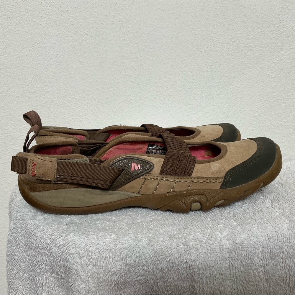 Merrell Kangaroo Tan Adjustable Strap Hiking Slip On Shoes Size 6 Outdoor